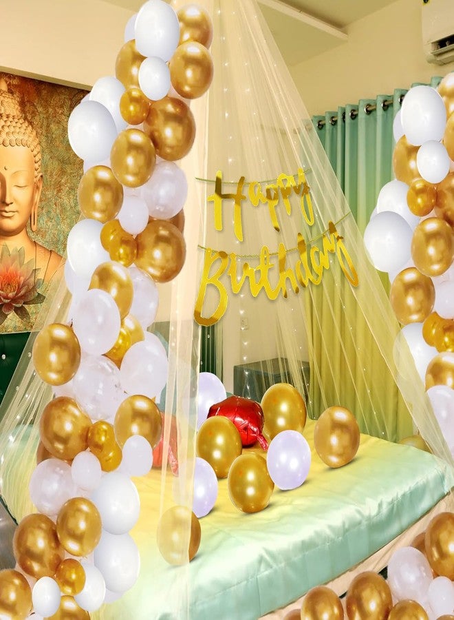 Zyozique Canopy Tent Birthday Decorations | Cabana Birthday Decorations Items | Birthday Decorations Kit - Foil Paper Banner , Balloons , LED Rice Light (Pack Of 32) - Image 1